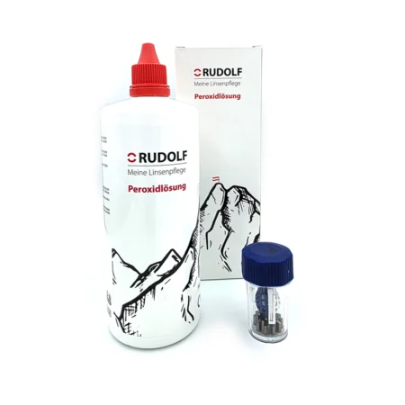 Rudolf Peroxidlösung für Kontaktlinsen, 360 ml mit Behälter mit Platinkatalysator