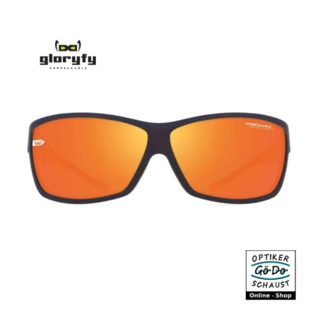 gloryfy G13 KTM V4 Sportbrille in Blau-Orange mit orange verspiegelten Gläsern