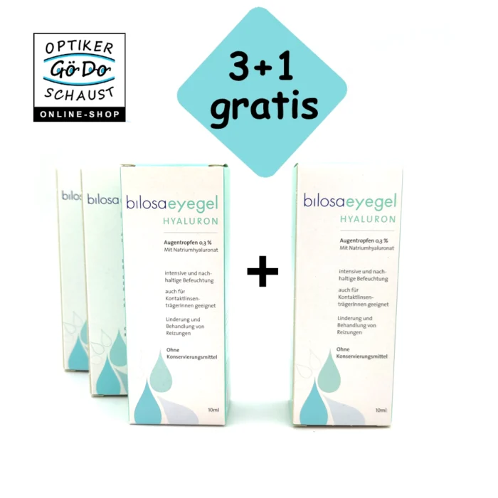 Bilosa Benetzungslösung Eyegel Hyaluron 0,3% Sparpaket XXL